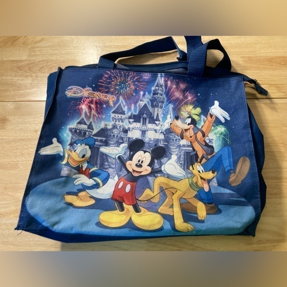 Disney world character zipper tote bag in blue from Disney world